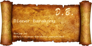 Diener Barakony névjegykártya